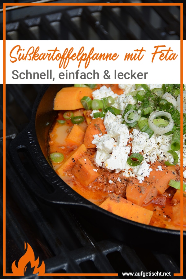 Schnelle Süßkartoffelpfanne mit Feta aus der Feuerpfanne - süßkartoffelpfanne - 12 Süßkartoffelpfanne mit Feta ganz einfach in der Feuerpfanne zubereiten