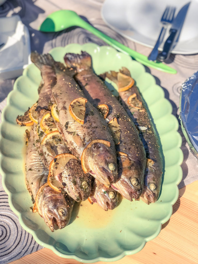 Gegrillte Regenbogenforelle von der Holzplanke - lachsforelle grillen 24 - 22 Gegrillte Regenbogenforelle von der Holzplanke - lachsforelle grillen 24 - 21