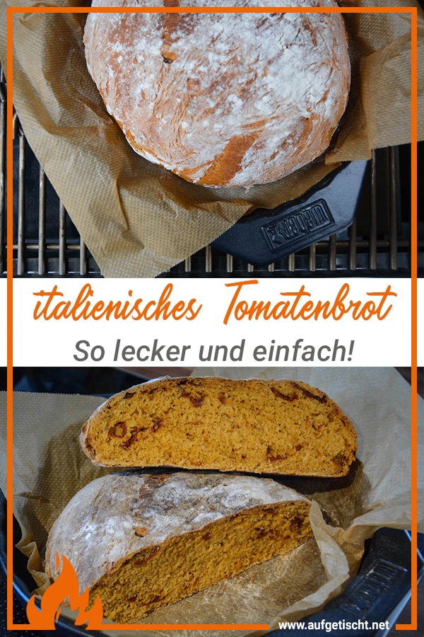 Italienisches Tomatenbrot knusprig gebacken - italienisches tomatenbrot - 24 Rezept: talienisches Tomatenbrot vom Grill auf Pinterest pinnen
