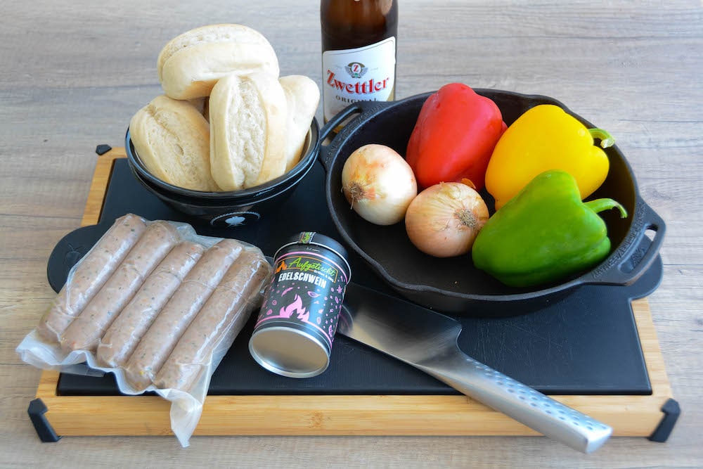 Beer Brats mit selbstgemachten Bratwürsten - beer brats 18 - 6 Zutaten für die Beer Brats in der Vorbereitung