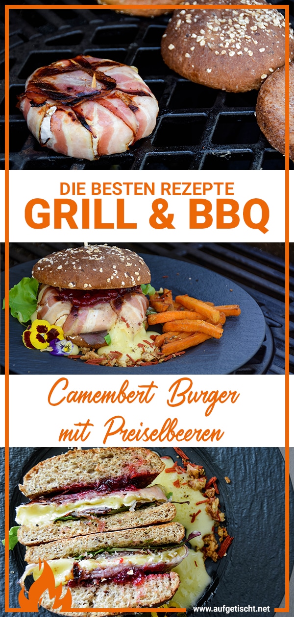 Cremiger Camembert Burger mit Preiselbeeren vom Grill - camembert burger vom grill - 17 Camembert Burger Rezept vom Grill auf Pinterest pinnen