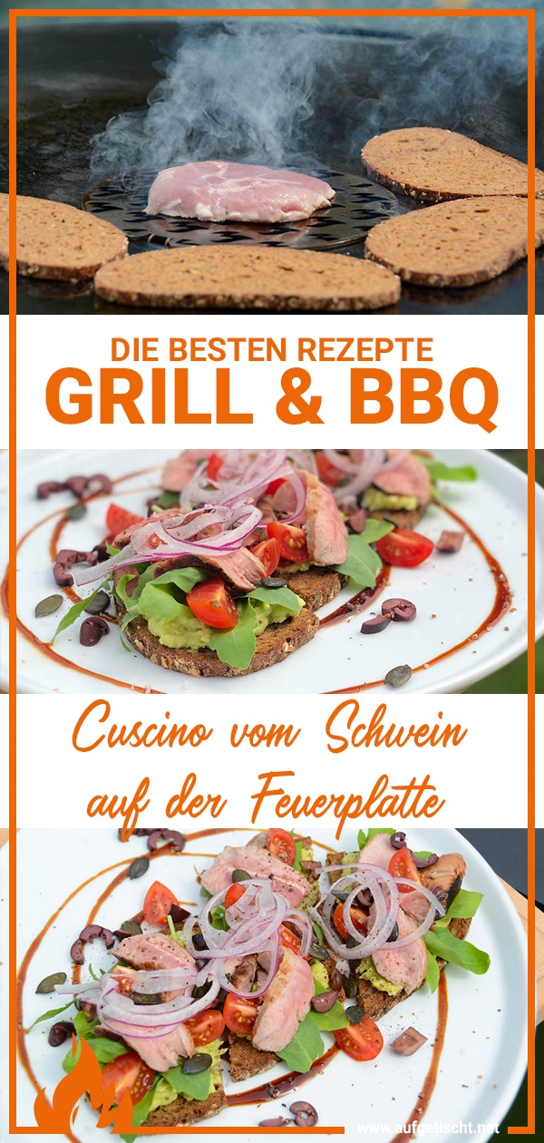 Cuscino von der Feuerplatte auf Avocadocreme - cuscino schwein - 13 Cuscino vom Schwein auf der Feuerplatte zubereitet