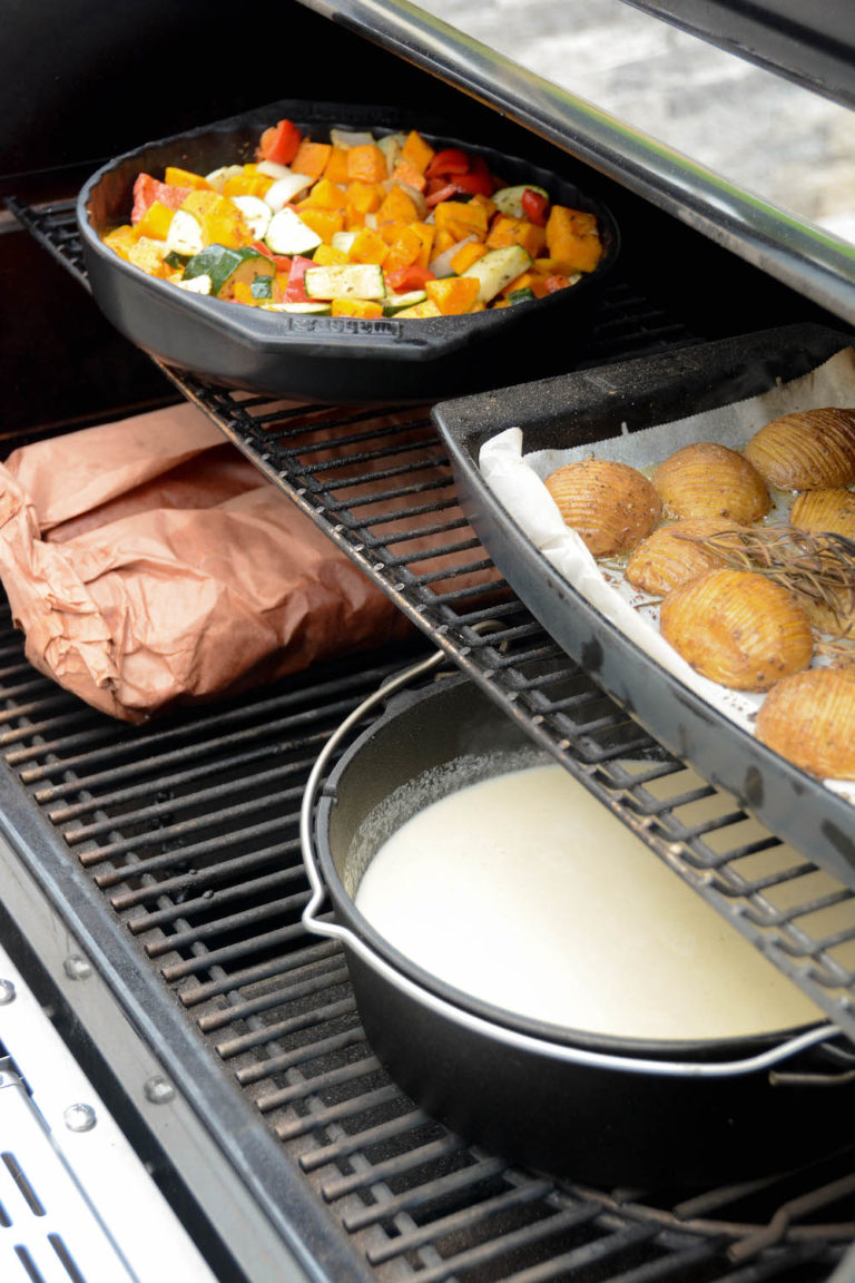 Würzige Kürbis - Gemüsepfanne vom Grill - ganzes menue vom grill - 14 Ganzes Menü vom Grill