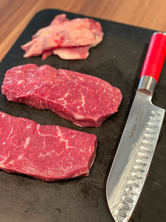 Bulgogi, das koreanische Feuerfleisch - bulgogi beef 17 - 3 Beiried getrimmt für ein leckeres Bulgogi