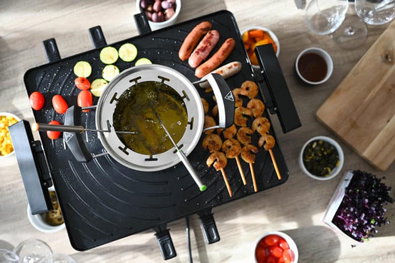 Gastroback Design Raclette Fondue Kombi - gastroback fondue raclette 05 - 9 9 Fondue Gabeln sorgen für reichlich Fondue Spaß