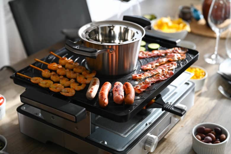 Gastroback Design Raclette Fondue Kombi - gastroback fondue raclette 12 - 8 Ordentlich Power auf der Grillplatte des Gastroback Fondue Raclette Kombigerätes