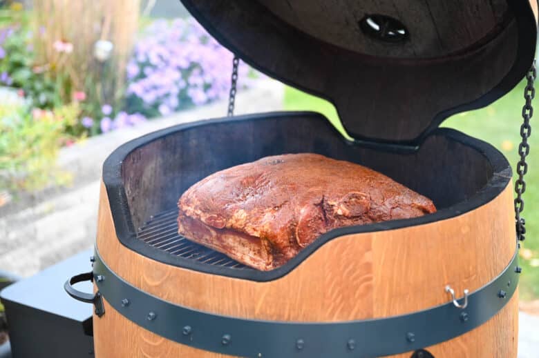 Der Weinfass-Smoker von Smoking Barrels - pulled pork boston butt 04 - 7 Etwas über 8kg Boston Butt fürs perfekte Pulled Pork im Weinfass Smoker
