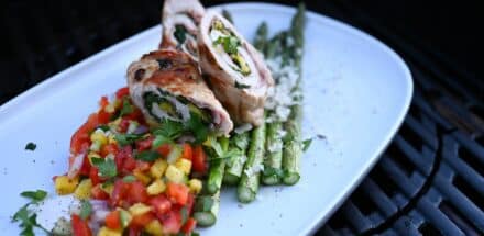 Gefüllte Putenröllchen mit Mango und Spinat